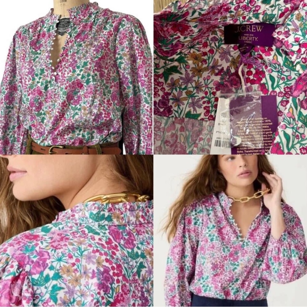 NWT J Crew Edna Liberty Floral Blouse. Size Extra Small.